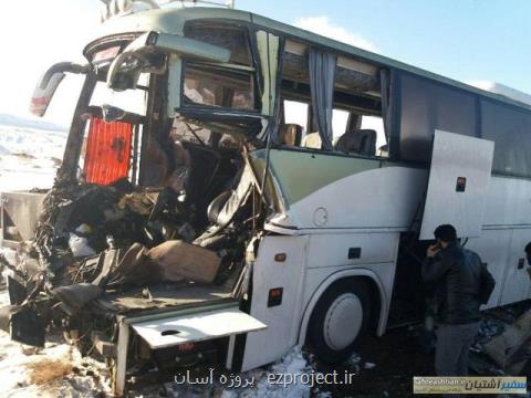 بارش باران و لغزندگی سطح جاده عامل تصادف اتوبوس راهیان نور